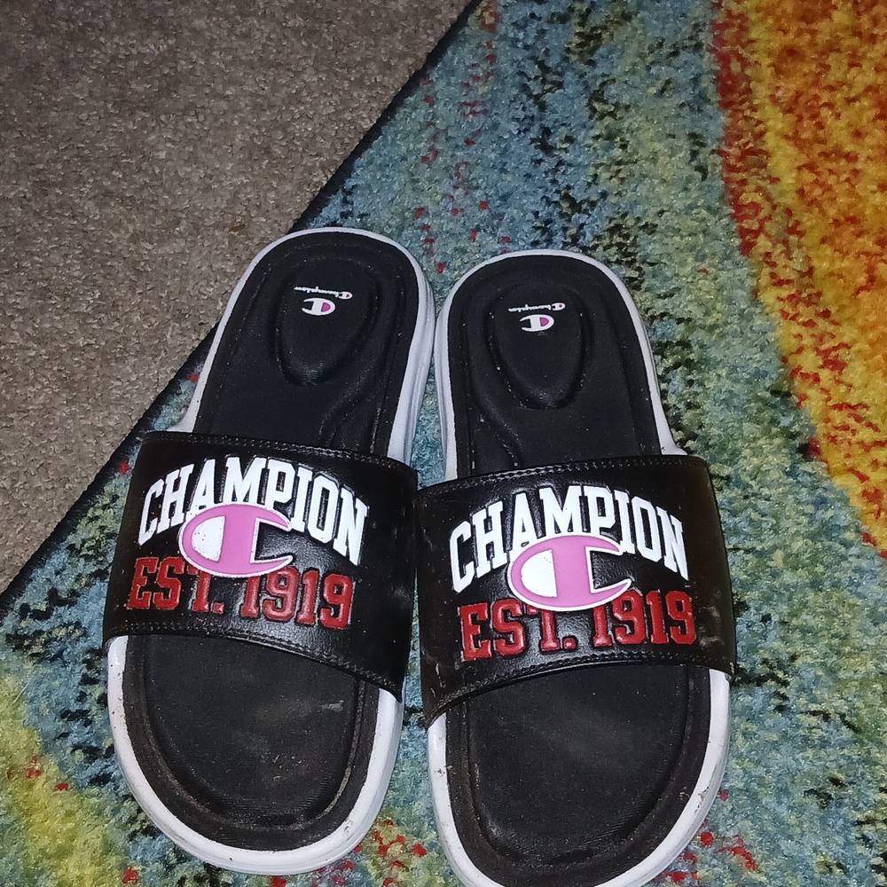 Champion Black and Red Slide Sandals